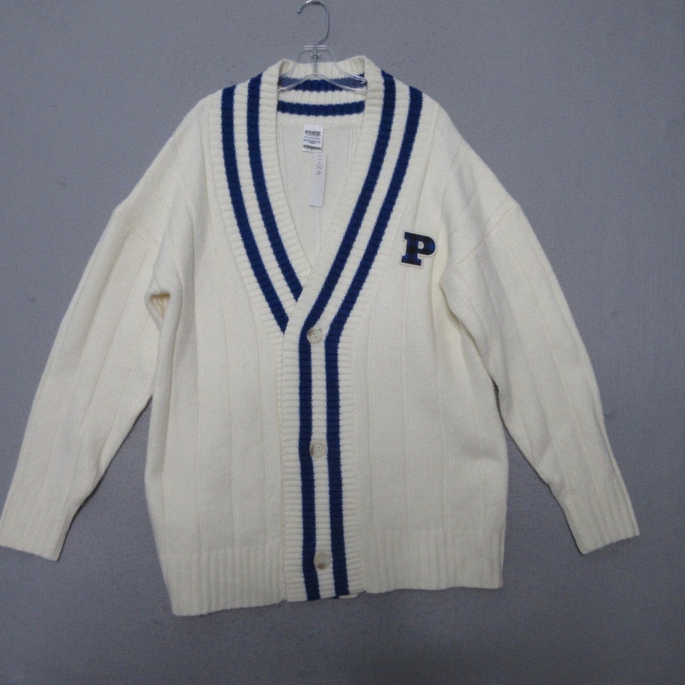 PINK Victorias Secret Cardigan Varsity XS Letterman Oversize Academia Preppy NWT